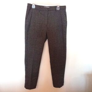 Mango Women's Grey Mini Houndstooth Tweed Ankle Dress Pants Size 10